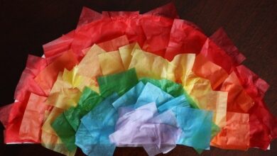 Paper Plate Rainbow Craft with Tissue Paper Paper Plate Rainbow Craft with Tissue Paper