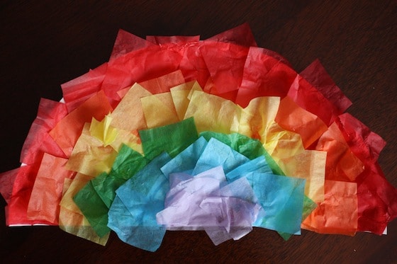 Paper Plate Rainbow Craft with Tissue Paper Paper Plate Rainbow Craft with Tissue Paper