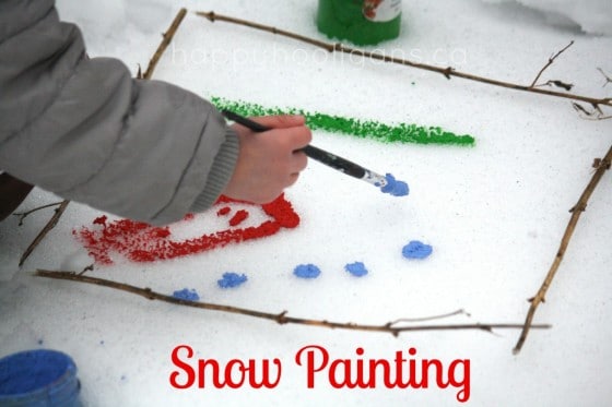 snow painting – happy hooligans & cbc kids