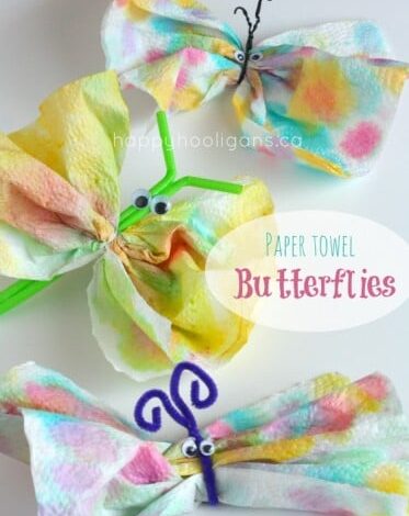 Paper Towel Butterflies for Toddlers and Preschoolers