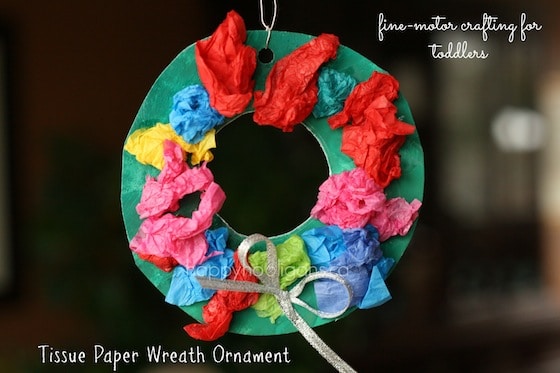 Tissue Paper Wreath Ornaments for Kids Tissue Paper Wreath Ornaments for Kids