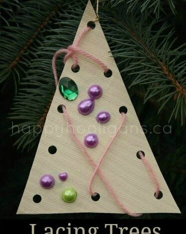 Lacing Tree Ornaments for Toddlers