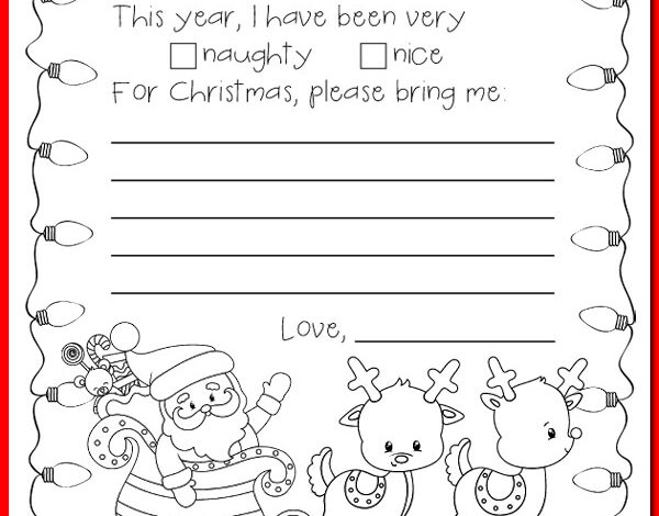 Free Letter to Santa Printable | Totschooling Free Letter to Santa Printable | Totschooling