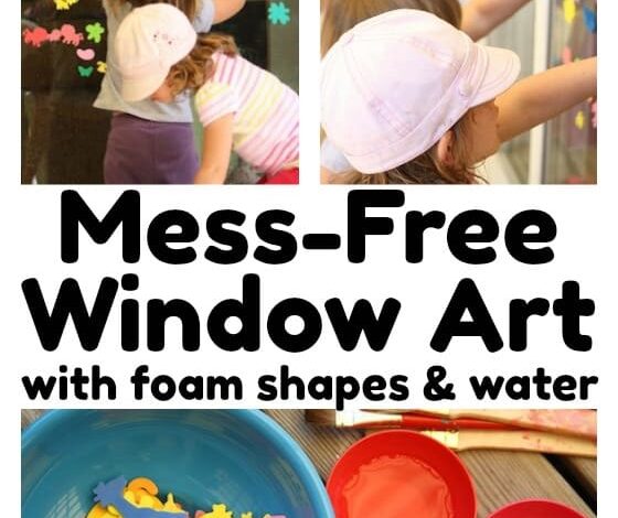 Window Art with Foam Shapes and Water