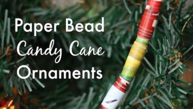 Paper Bead Candy Cane Ornaments