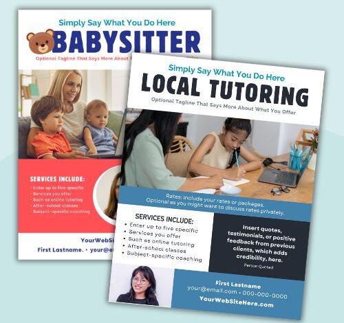 Tutoring and Other Teacher Side Hustle Flyer Templates