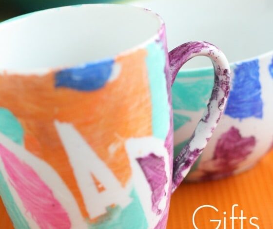 Homemade Painted Mug and Bowl Father’s Day Gift