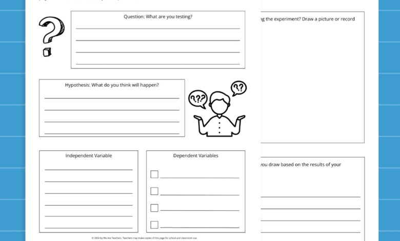 Free Printable Science Experiment Recording Worksheet