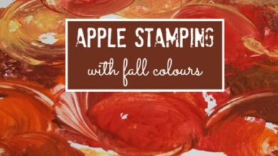 Apple Stamping with Fall Colours Apple Stamping with Fall Colours