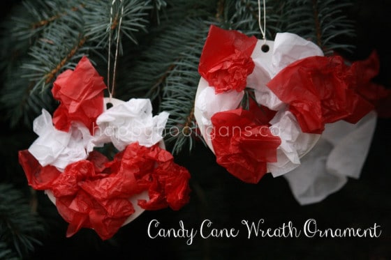 Candy Cane Wreath Ornaments for Kids