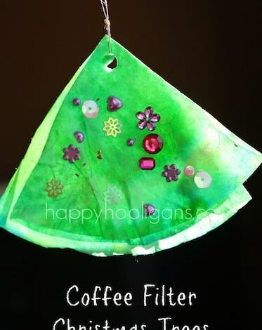 Coffee Filter Christmas Tree Ornaments