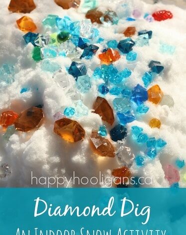 Snowy Sensory Bin Diamond Dig