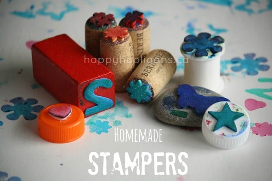 Homemade Stamps for Kids – using common household items