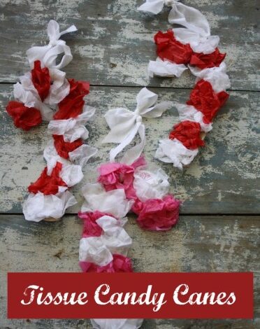 Tissue Paper Candy Canes for Toddlers Tissue Paper Candy Canes for Toddlers