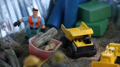 Construction Site Sensory Bin for Preschoolers