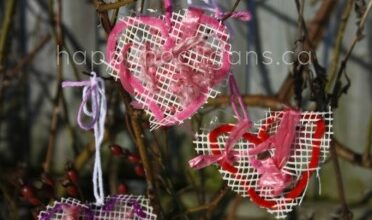 Mesh Hearts Valentines Craft for Kids