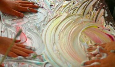 Sensory Art with Shaving Cream and Food Colouring