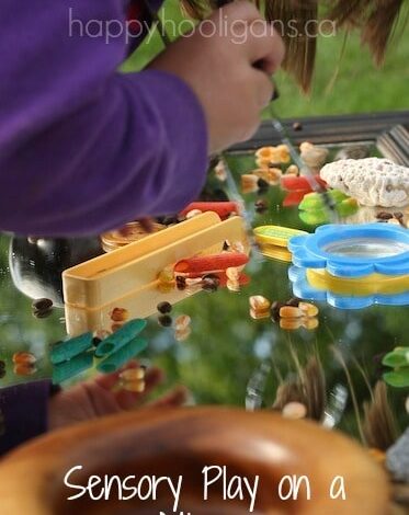 Sensory Play on a Mirror