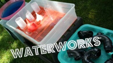 Water Bin with Tubes and Funnels