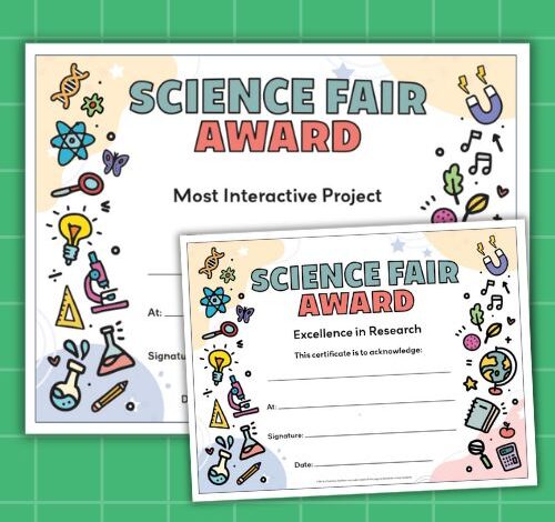 Science Fair Certificates for Kids (Free Printables)