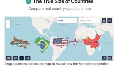 “TrueSize.net” Compares The Size Of Countries & Also Historical Empires