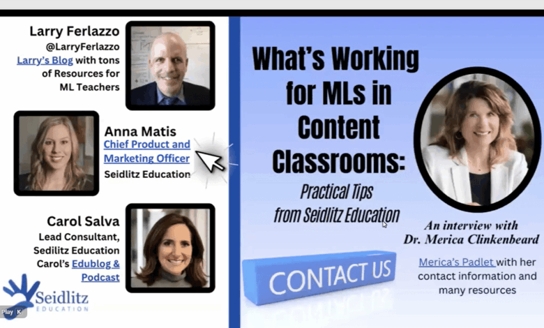 Here’s The Video & Resource List From Our Webinar On Assisting Content Teachers To Work With ELLs