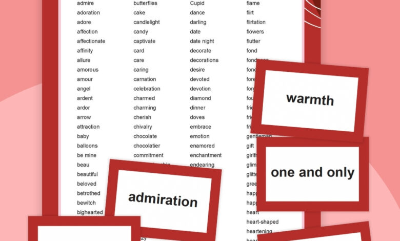 200 Valentine’s Day Words for Writing and More (Free Printables) 200 Valentine’s Day Words for Writing and More (Free Printables)