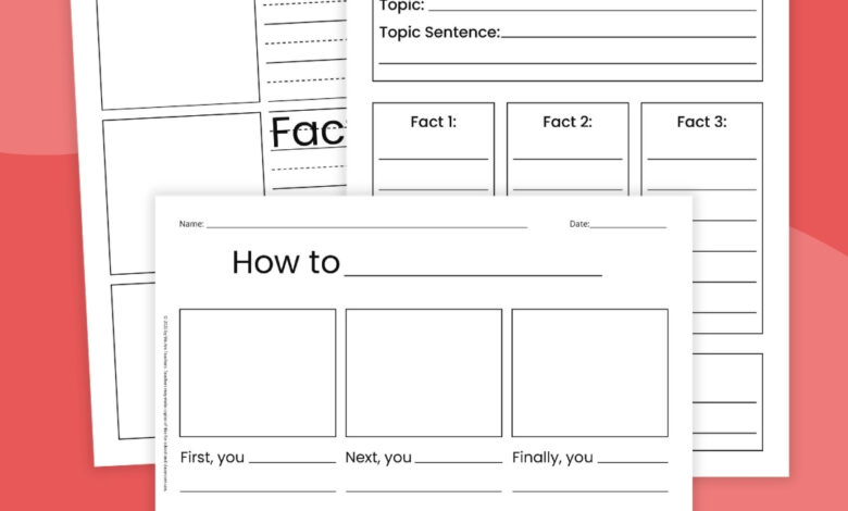 Free Printable Informational Writing Graphic Organizer Bundle