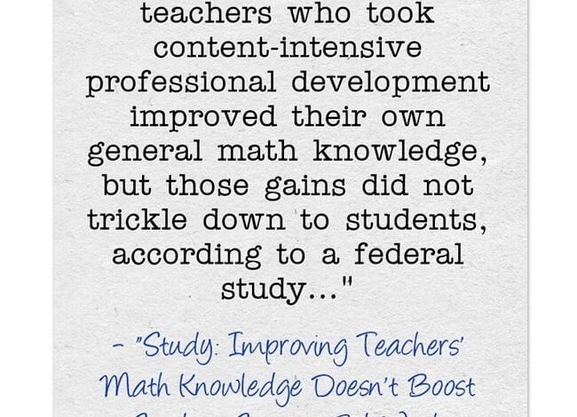 A Look Back: How Much “Content” Knowledge Do You Really Need To Be An Effective Teacher?