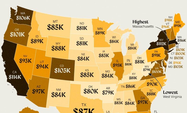 Infographic: “The Income Needed to Live Comfortably in Every U.S. State”