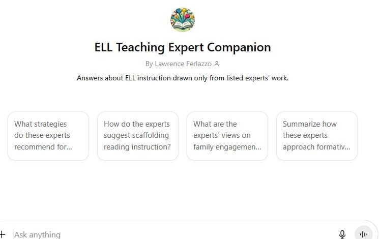 A Look Back: Try Out My New Free AI Chatbot For ELL Teachers A Look Back: Try Out My New Free AI Chatbot For ELL Teachers