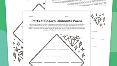 Diamante Poem Worksheets (Free Printable Bundle)