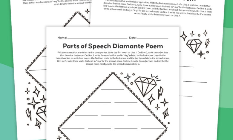 Diamante Poem Worksheets (Free Printable Bundle) Diamante Poem Worksheets (Free Printable Bundle)