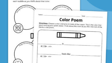 Color Poem Template Bundle (Free Printable Worksheets)
