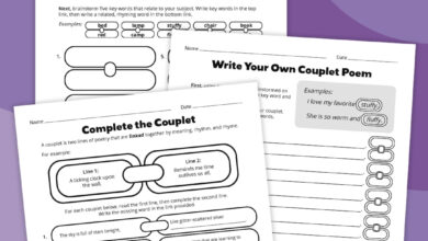 Free Couplet Poem Printable Worksheets