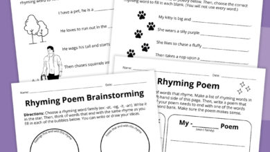 Free Printable Rhyming Poem Worksheet Bundle