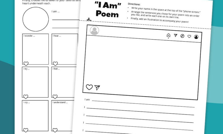 Free Printable “I Am” Poem Template Bundle